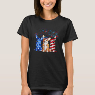 4th Of July American Flag Corgi Patriotic Dog Mens T-Shirt