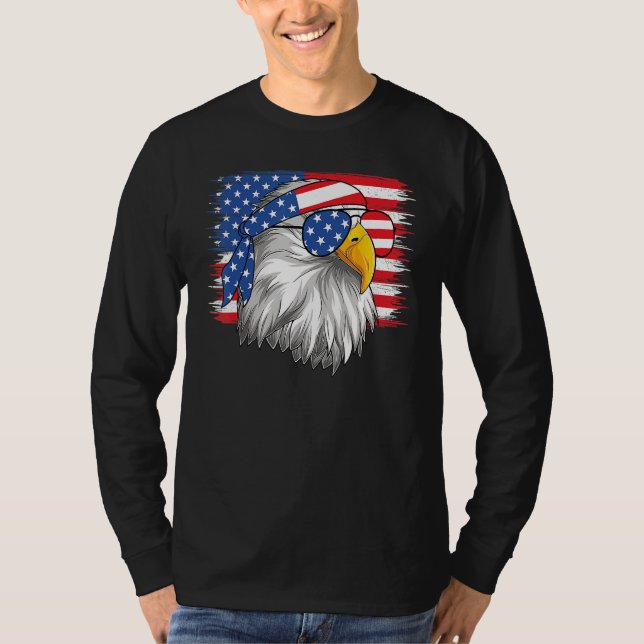 4th Of July American Flag Patriotic Eagle USA T-Shirt (Vorderseite)
