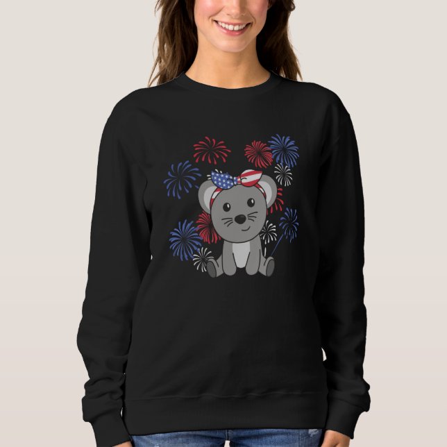 4th Of July American Mouse For Kids Cute Usa Mouse Sweatshirt (Vorderseite)