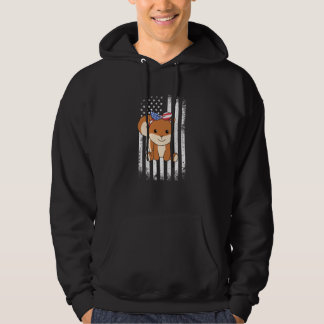 4th Of July American Squirrel For Kids Cute Usa Sq Hoodie