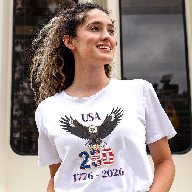 4th of July Anniversary 250 Years USA Bald Eagle T-Shirt (Von Creator hochgeladen)