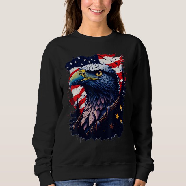 4th Of July Bald Eagle American US Flag Country 4t Sweatshirt (Vorderseite)