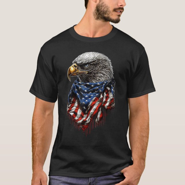 4th Of July Bald Eagle American US Flag Country 4t T-Shirt (Vorderseite)