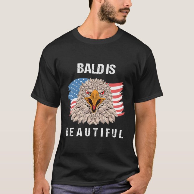 4th Of July Bald Is Beautiful Eagle Patriotic Amer T-Shirt (Vorderseite)