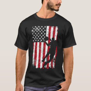 4th of July Basketball Dabbing Basketball Boys Dab T-Shirt