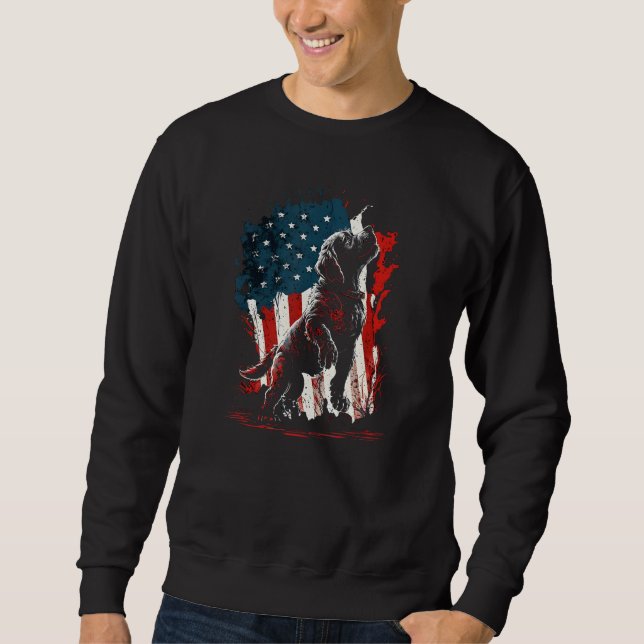 4th of July Beagle Dog USA Flag Patriotic Dog 1 Sweatshirt (Vorderseite)