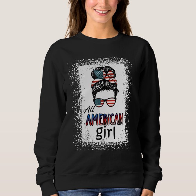 4th of July Bleached Daughter USA All American Gir Sweatshirt (Vorderseite)
