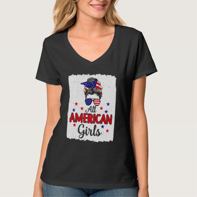 4th of July Bleached Daughter USA All American Gir T-Shirt (Vorderseite)