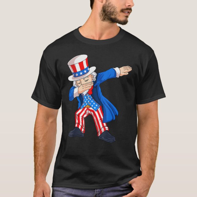 4th Of July Dabbing Uncle Sam American Flag Kids B T-Shirt (Vorderseite)