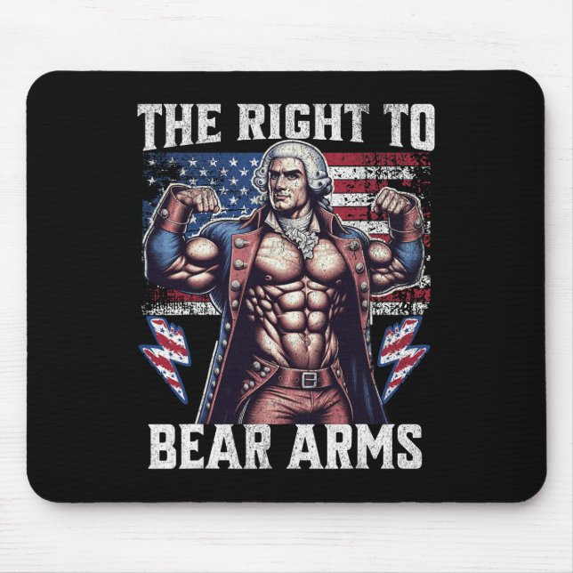 4th Of July Dad Usa Flag 2nd Bear Arms Bodybuildin Mousepad (Vorne)