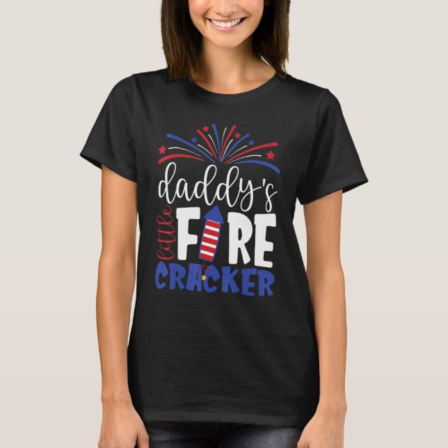 4th of July Daddy's Little Firecracker Toddler Kid T-Shirt (Vorderseite)