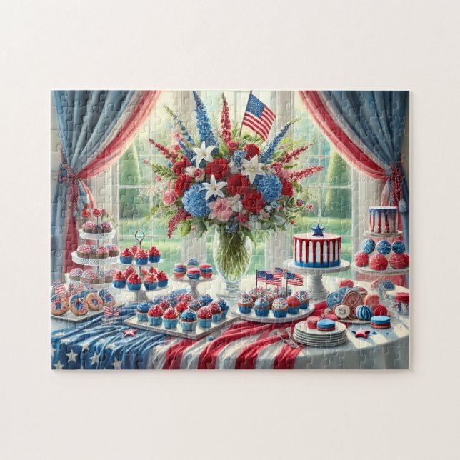 4th of July Dessert Table Patriotic Sweets Puzzle (Horizontal)