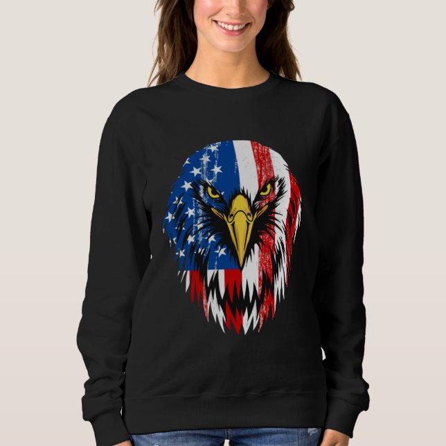 4th of July Eagle Patriotic American Flag USA Sweatshirt (Vorderseite)