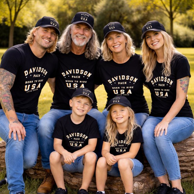 4th Of July Family Photos Born To Ride Customize T-Shirt (Von Creator hochgeladen)