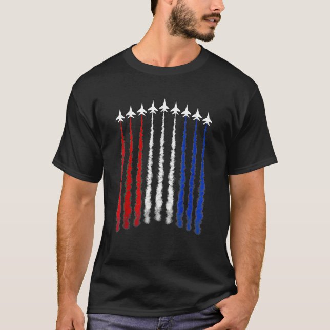 4th Of July Fighter Jet Airplane Flying American F T-Shirt (Vorderseite)