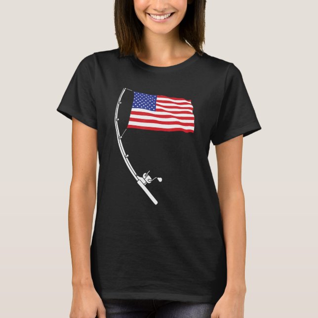 4th Of July Fishing Patirotic Fisherman Military V T-Shirt (Vorderseite)