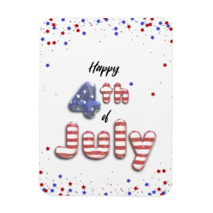 4th of July Foil Balloons Stars Stripes - Magnet