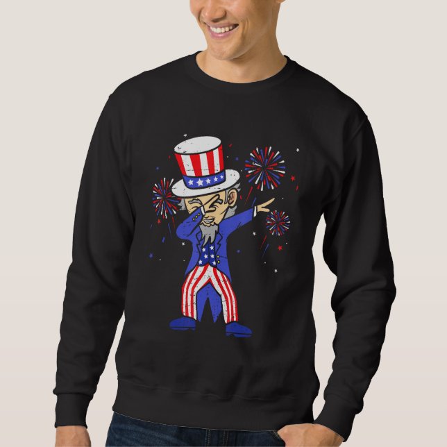 4th Of July  For Kids  Dabbing Uncle Sam Boys Men Sweatshirt (Vorderseite)