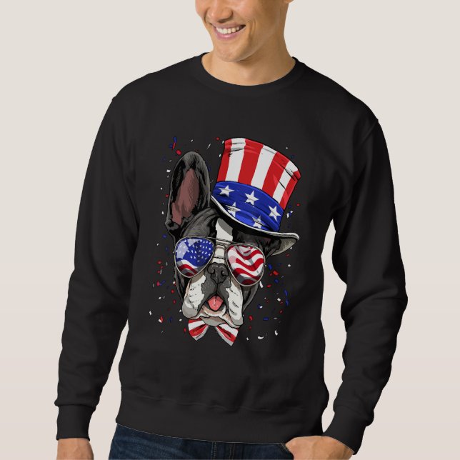 4th of July French Bulldog Patriotic American USA  Sweatshirt (Vorderseite)
