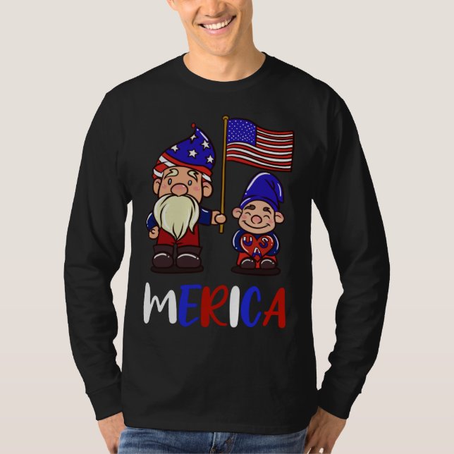 4th of july gnomes   american usa patriotic Merica T-Shirt (Vorderseite)