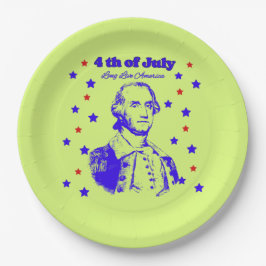4th of July green Pappteller