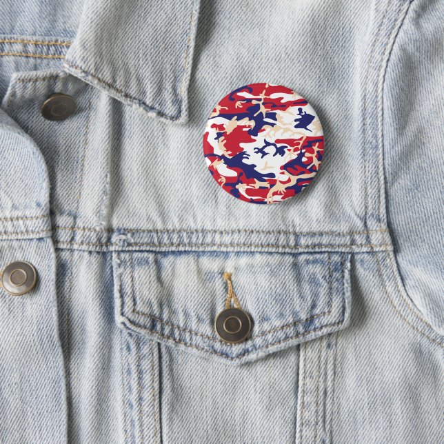 4th of July, Independence day, Camouflage Beige Button (Beispiel)