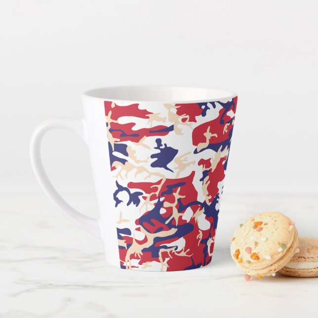 4th of July, Independence day, Camouflage Beige Milchtasse (Beispiel)