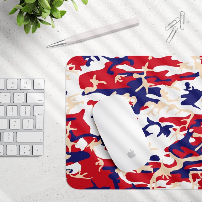 4th of July, Independence day, Camouflage Beige Mousepad (Von Creator hochgeladen)