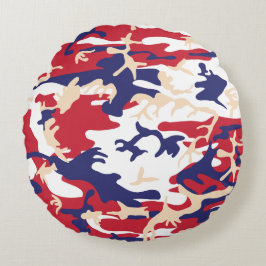 4th of July, Independence day, Camouflage Beige Rundes Kissen