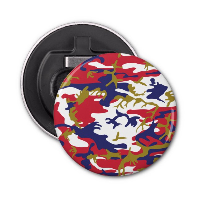 4th of July, Independence day, Camouflage Gold Flaschenöffner (Vorderseite)