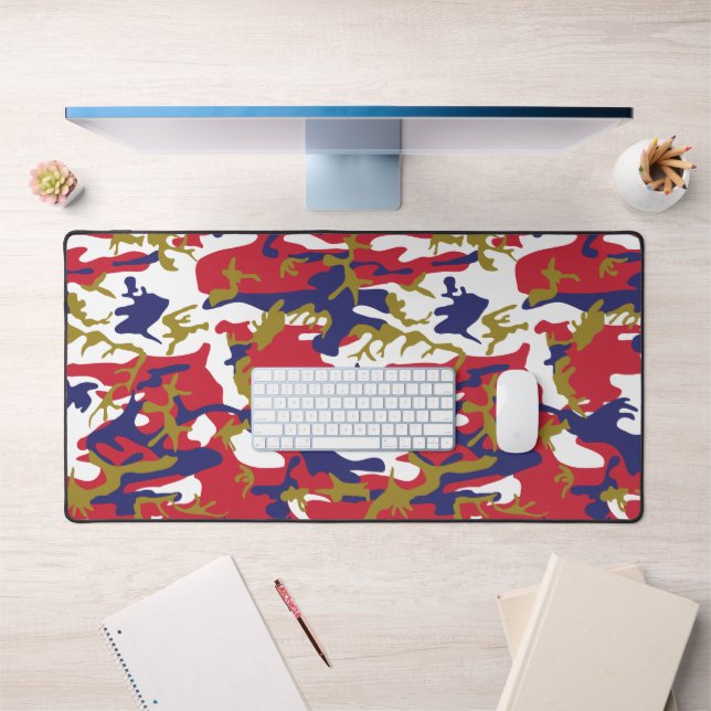 4th of July, Independence day, Camouflage Gold Schreibtischunterlage (Büro 1)