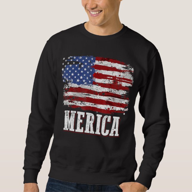 4th of July Independence Day US American Flag Patr Sweatshirt (Vorderseite)