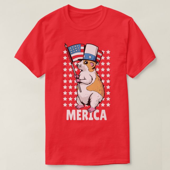 4th of July Independence Day USA American Guinea P T-Shirt (Design vorne)