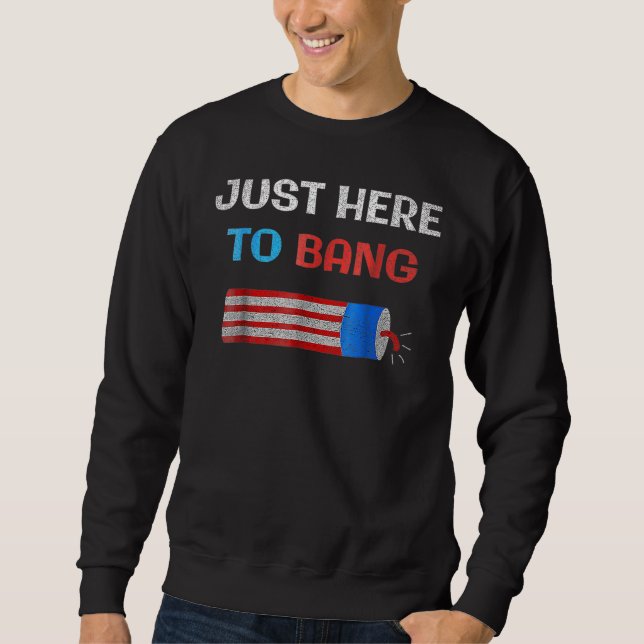 4th Of July Just Here To Bang Fireworks Men Women  Sweatshirt (Vorderseite)