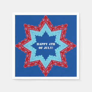4th of July Lace Red White Blue  Serviette