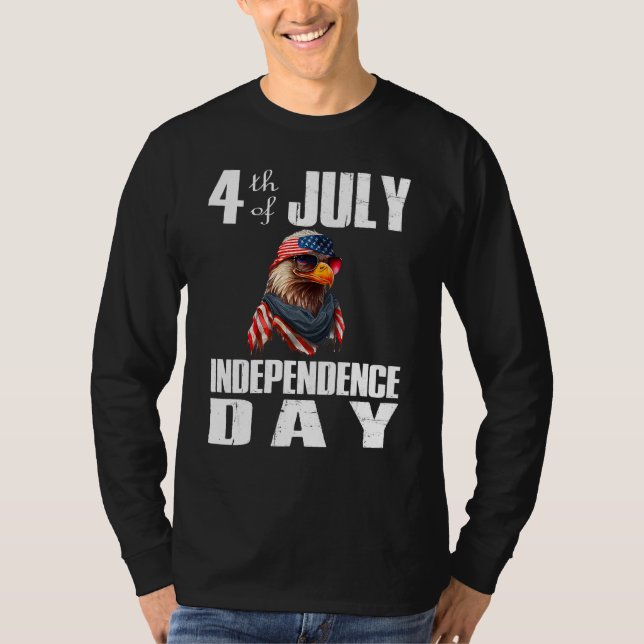 4th Of July Merica Bald Eagle USA Flag Independenc T-Shirt (Vorderseite)