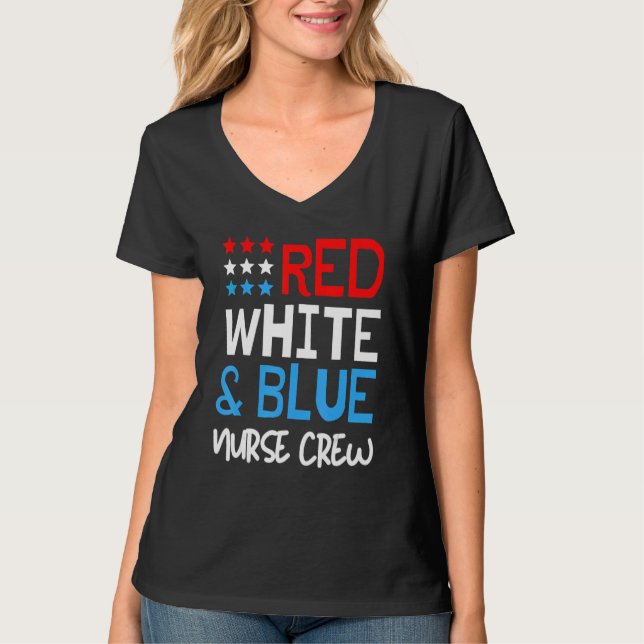 4th Of July Nurse Crew Scrub Tops Patriotic Nurses (Vorderseite)