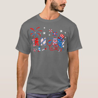 4th Of July Nursing For Women Stethoscope Patrioti T-Shirt