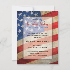 4th of July Party Invitation USA 250 Years Feiertagskarte