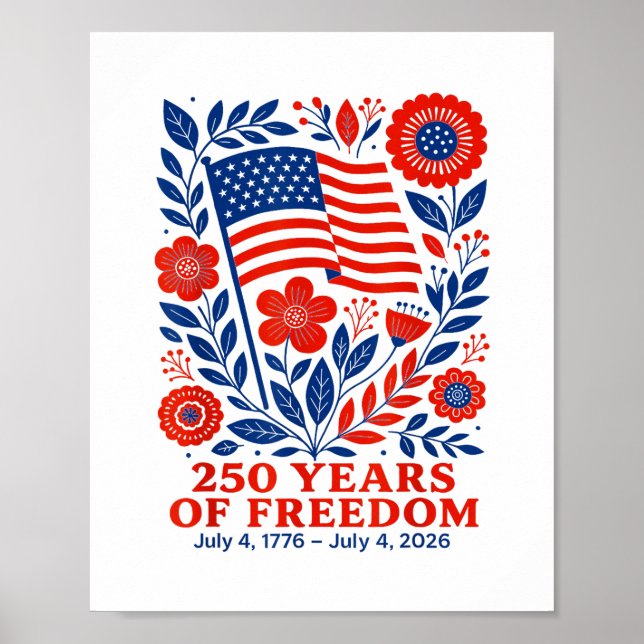 4th of July Patriotic 250th Anniversary 250 Years  Poster (Vorne)