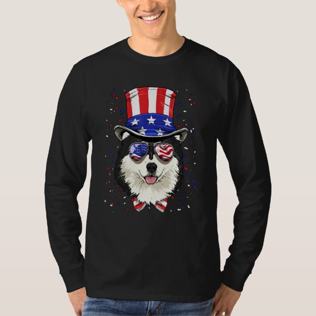 4th of July Patriotic Alaskan Malamute American US T-Shirt (Vorderseite)