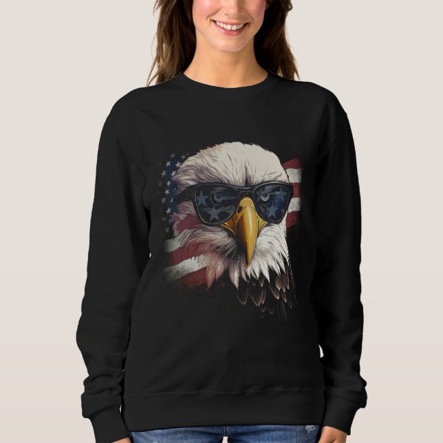 4th of July Patriotic  Bald Eagle  July 4th Sweatshirt (Vorderseite)