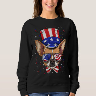 4th of July Patriotic Chihuahua American USA Flag  Sweatshirt