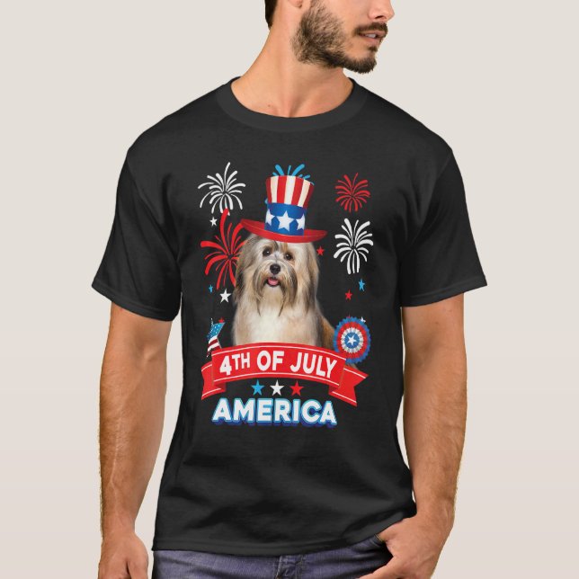 4th Of July Patriotic Day Havanese Dog Independenc T-Shirt (Vorderseite)