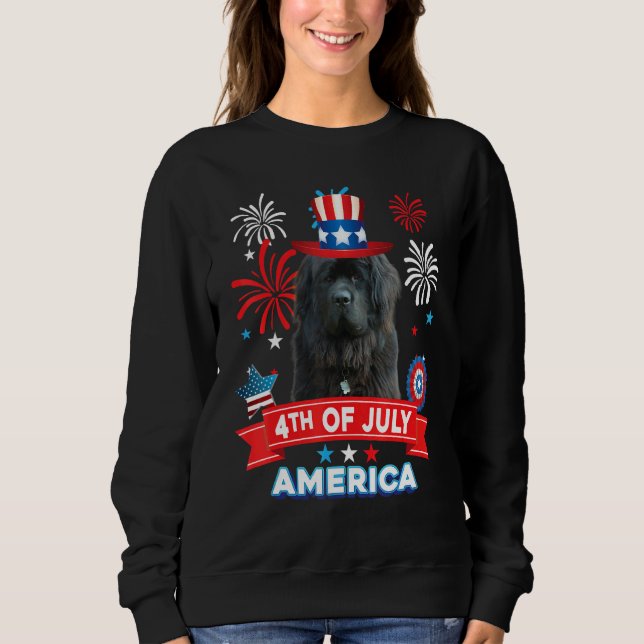 4th Of July Patriotic Day Newfoundland Dog Indepen Sweatshirt (Vorderseite)