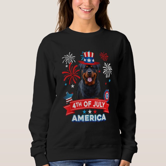 4th Of July Patriotic Day Rottweiler Dog Independe Sweatshirt (Vorderseite)