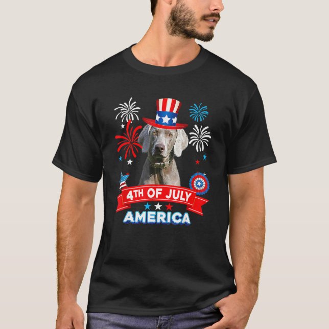 4th Of July Patriotic Day Weimaraner Dog Independe T-Shirt (Vorderseite)