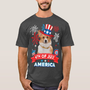 4th Of July Patriotic Day Welsh Corgi Dog Independ T-Shirt
