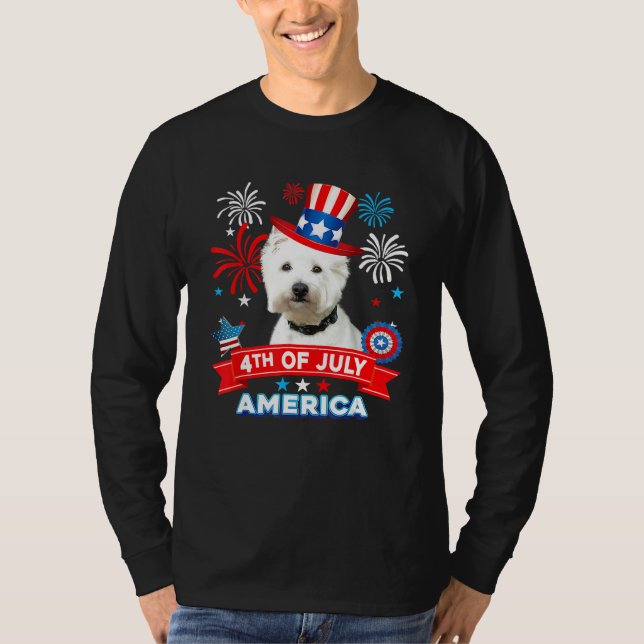 4th Of July Patriotic Day Westie Dog Independence  T-Shirt (Vorderseite)