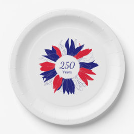 4th of July Patriotic Floral USA 250 Years Pappteller